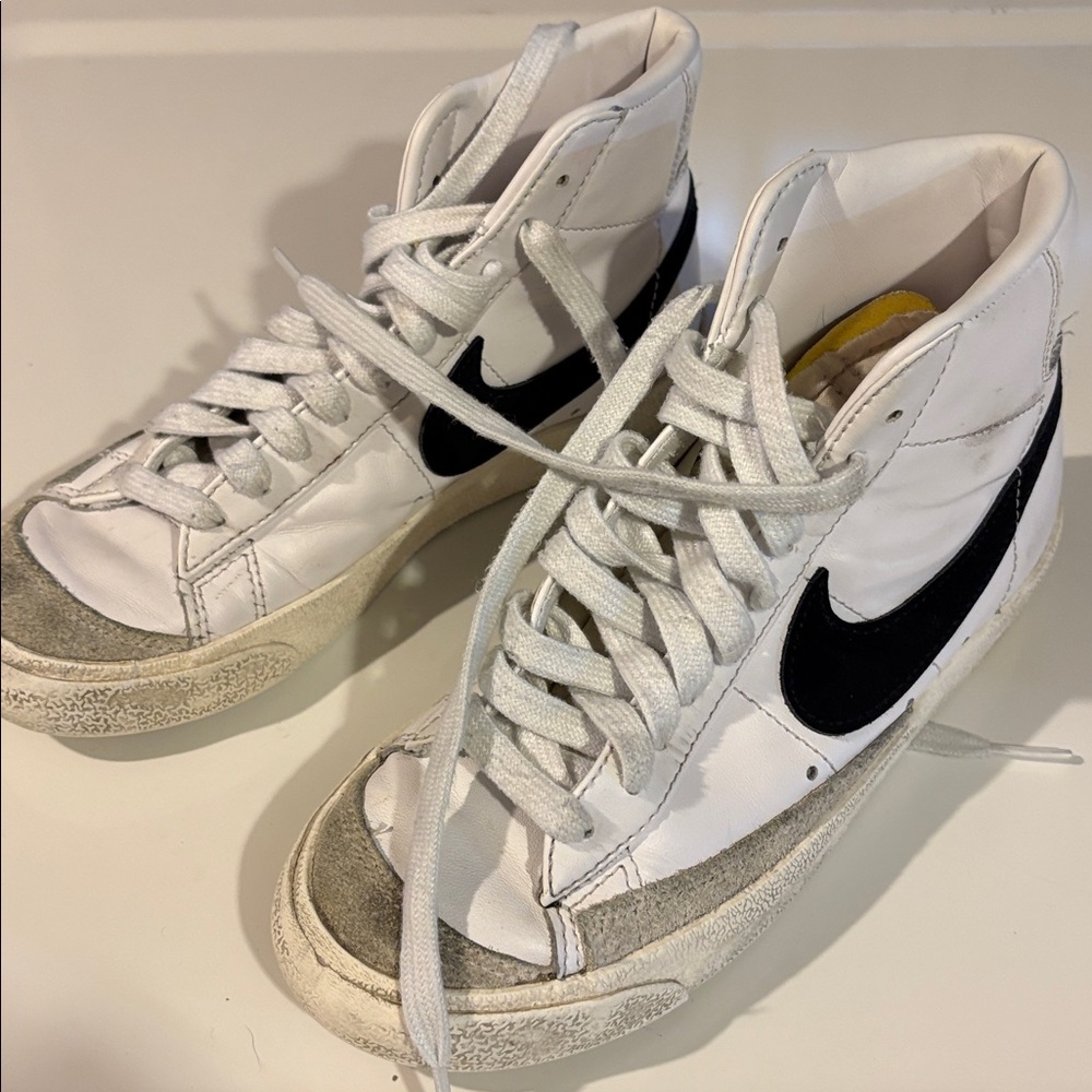 Nike White and Black High-Top Sneakers